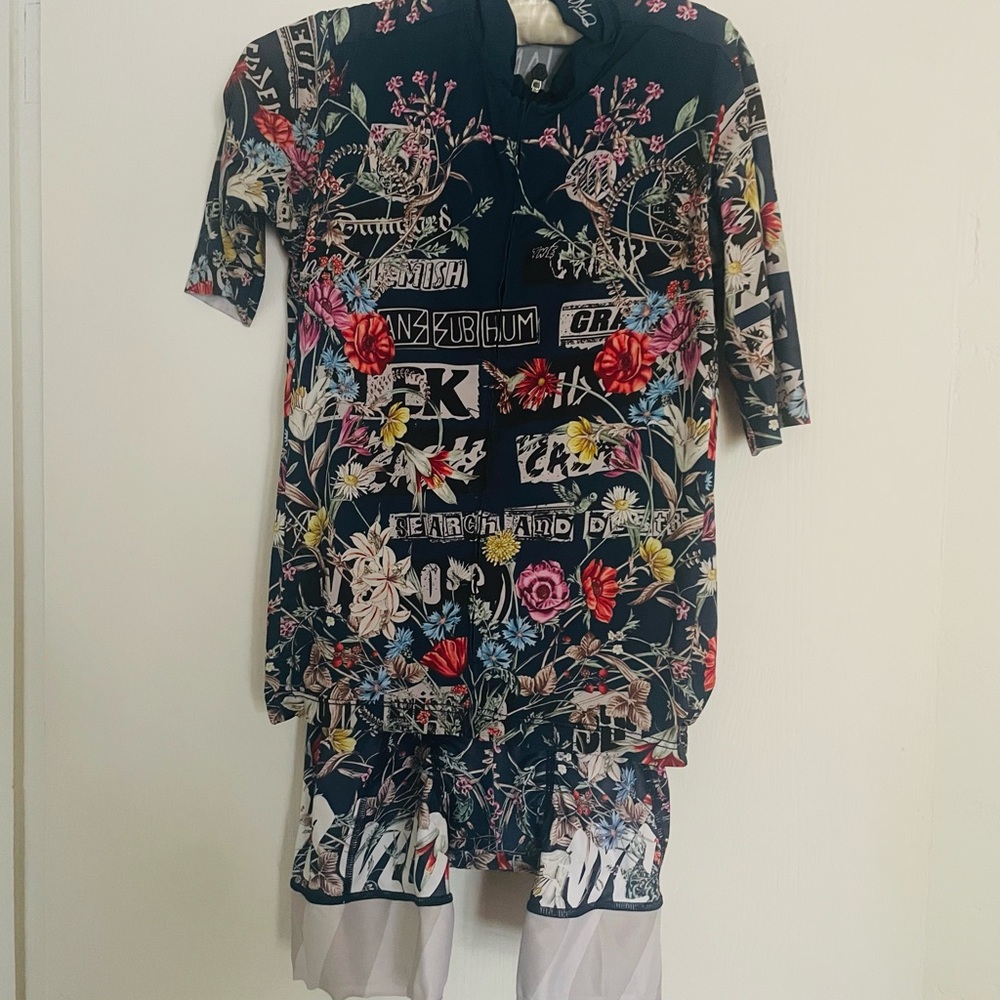 Ostroy Punk Flowers Cycling Jersey and Bib Set size L
